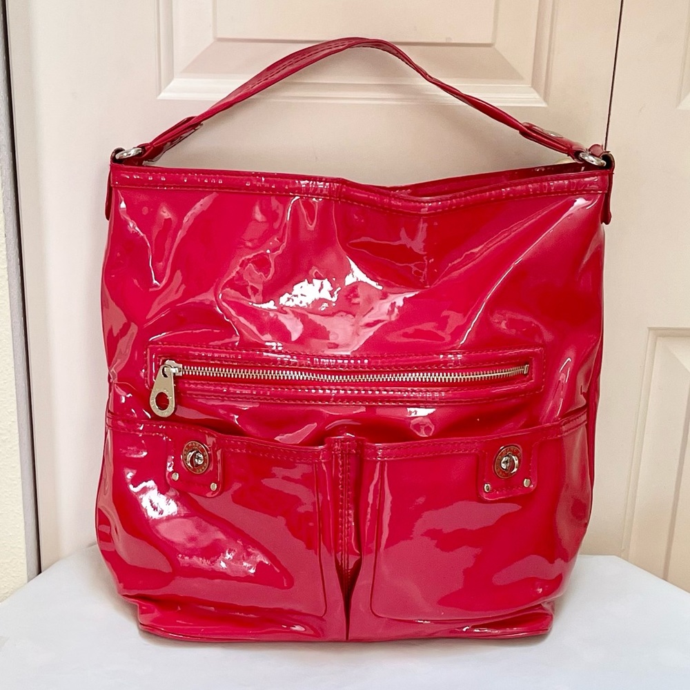 Authentic Marc by Marc Jacobs totally turn lock Faridah patent leather hobo bag - Picture 2 of 16
